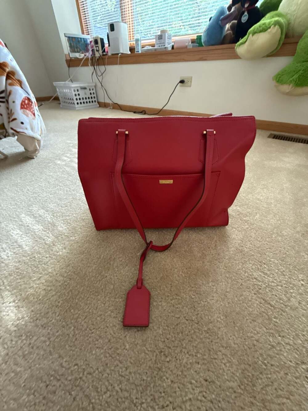Lauren Ralph Lauren Tote Bag Red Leather